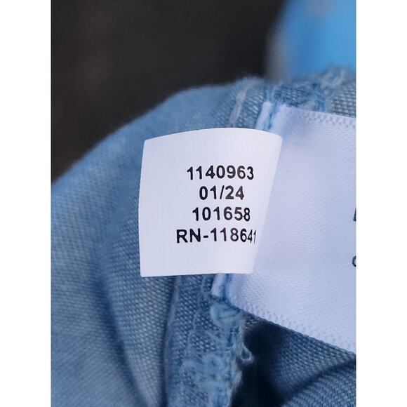 Lane Bryant Blouse Women's 18/2X Chambray Flutter Short Sleeve Cottagecore NWT - Picture 10 of 10